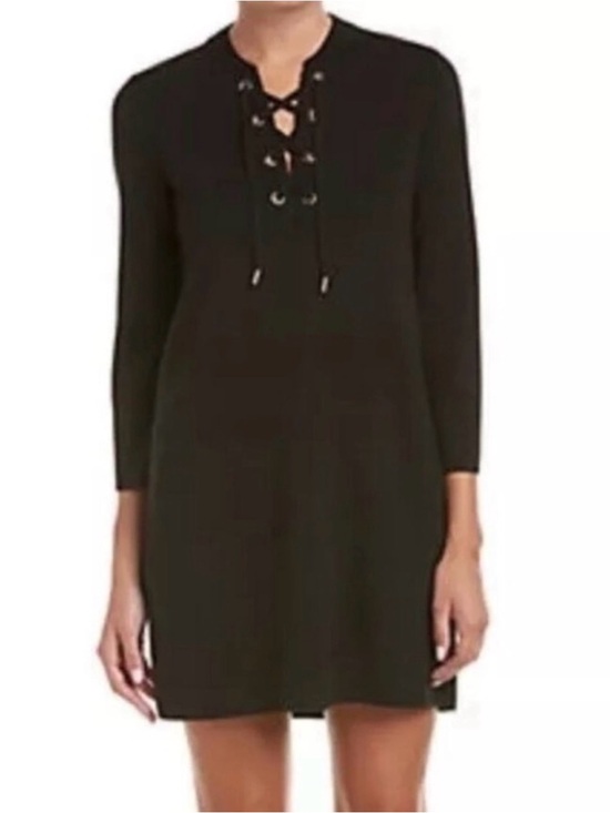 Theory Dresses & Skirts - Theory Classic Black Lace-Up Long Sleeve Dress